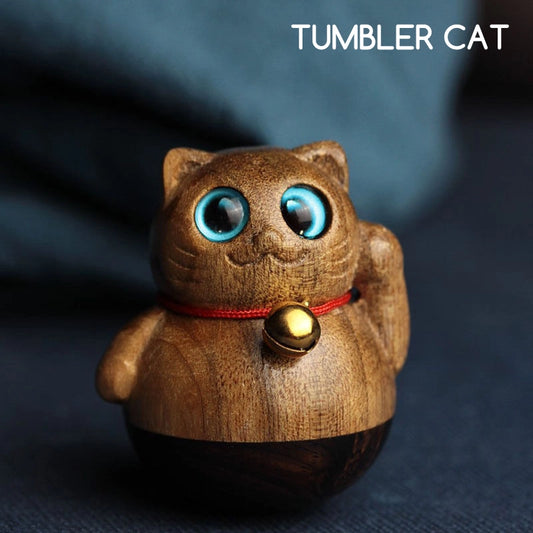 (Last Day of Christmas Sale - 48% OFF) Sandalwood hand-carved wood cat - Buy 6 Get Extra 20% OFF& Vip shipping