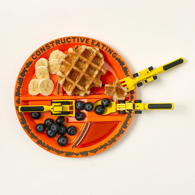 Constructive Eating Construction Combo with Utensil Set and Plate - Perfect Christmas Gifts