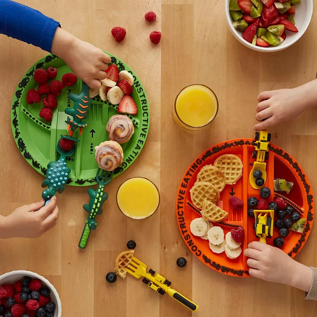 Constructive Eating Construction Combo with Utensil Set and Plate - Perfect Christmas Gifts