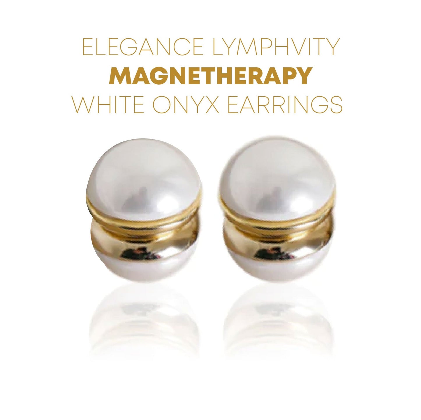 Elegance Lymphvity MagneTherapy White Onyx Earrings