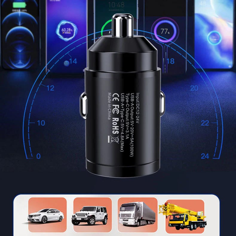 Multi Compatible 100W Fast Charging Car Charger (LAST DAY 75% OFF)