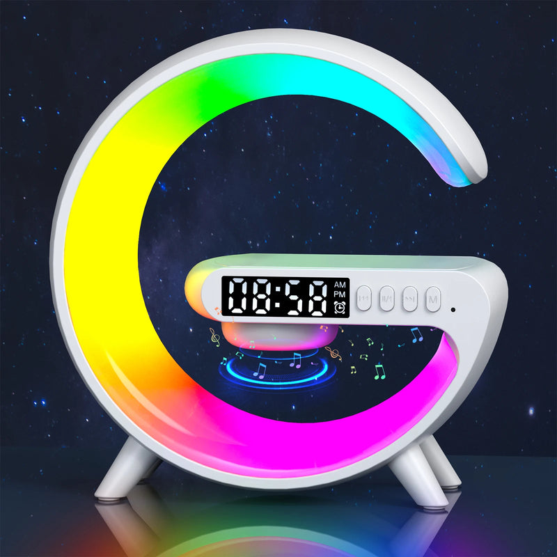 Multifunctional Bluetooth Speaker-Colorful Atmosphere Light Wireless Charging and Clock All-in-one Machine - Christmas Sales - 49% OFF