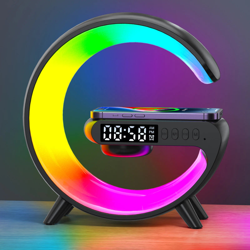 Multifunctional Bluetooth Speaker-Colorful Atmosphere Light Wireless Charging and Clock All-in-one Machine - Christmas Sales - 49% OFF