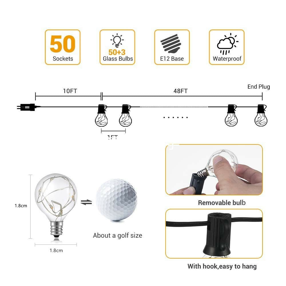 Waterproof Solar Powered LED Outdoor String Lights - Last Day 70% OFF