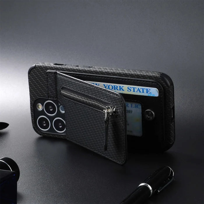 Magnetic Zipper Wallet Cover With Credit Card Holder - Hot Sale 49% OFF