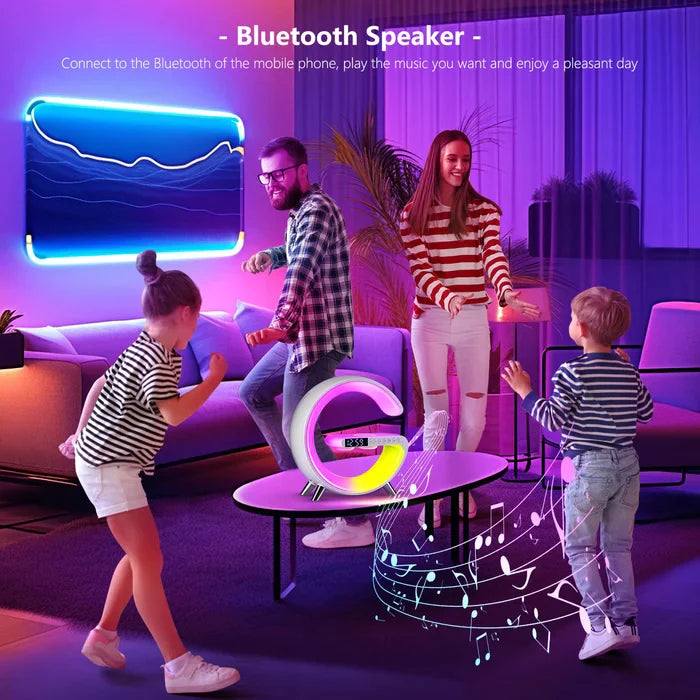 Multifunctional Bluetooth Speaker-Colorful Atmosphere Light Wireless Charging and Clock All-in-one Machine - Christmas Sales - 49% OFF