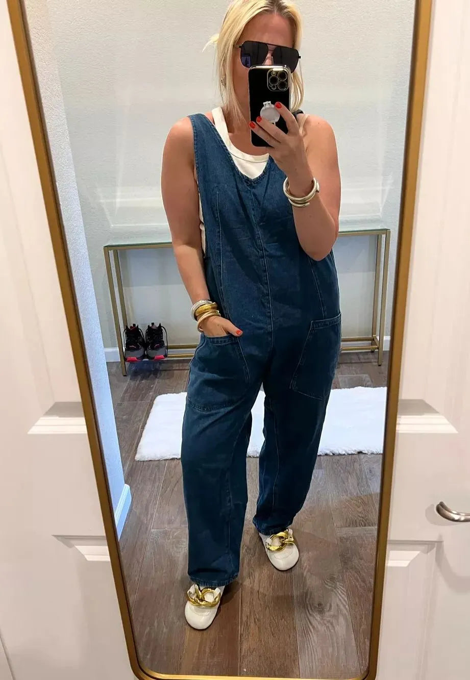 Denim Jumpsuit With Pockets - (Buy 2 Vip Shipping)